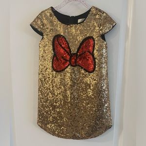 Disney Minnie Mouse Gold Sequin 
Dress for Girls.
